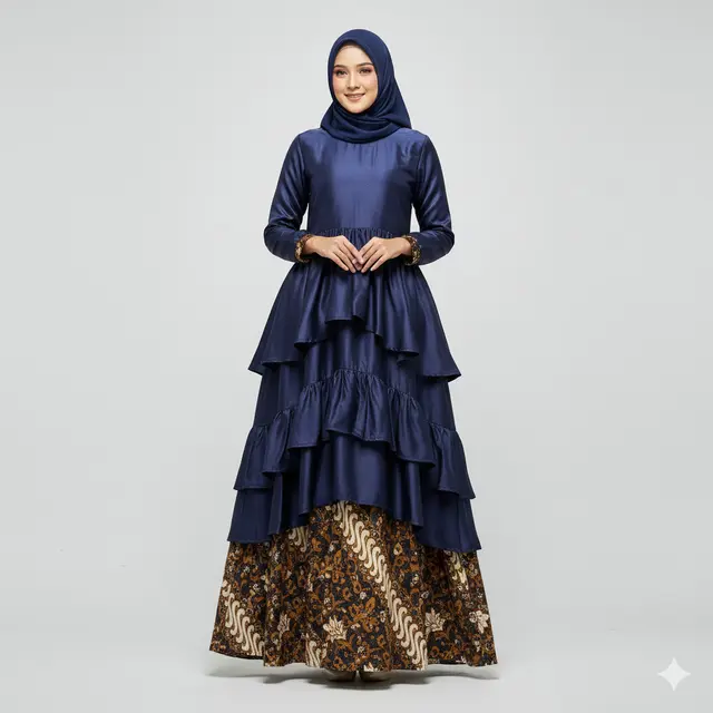 7 Model Gamis Batik Kombinasi Rempel, Tampilan Anggun yang Cocok untuk Berbagai Acara