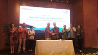 Citibank, N.A. Indonesia dan Coca Cola Europacific Partners Indonesia (CCEP Indonesia) melakukan penandatanganan kesepakatan pembiayaan rantai pasok berkelanjutan atau Sustainable Supply Chain Finance (SSCF) Pada Senin (16/10). (Amira Fatimatuz Zahra/Liputan6.com)