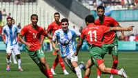 Pertandingan antara Argentina versus Maroko di ajang Olimpiade 2024 Paris hari Rabu (24/07/2024).(Arnaud FINISTRE / AFP)