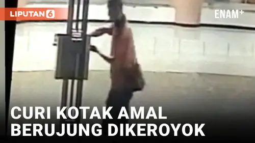 VIDEO: Nekat Curi Kotak Amal, Seorang Pria Dikeroyok Warga