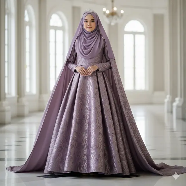 Dress Princess Style dengan Cape Mengembang