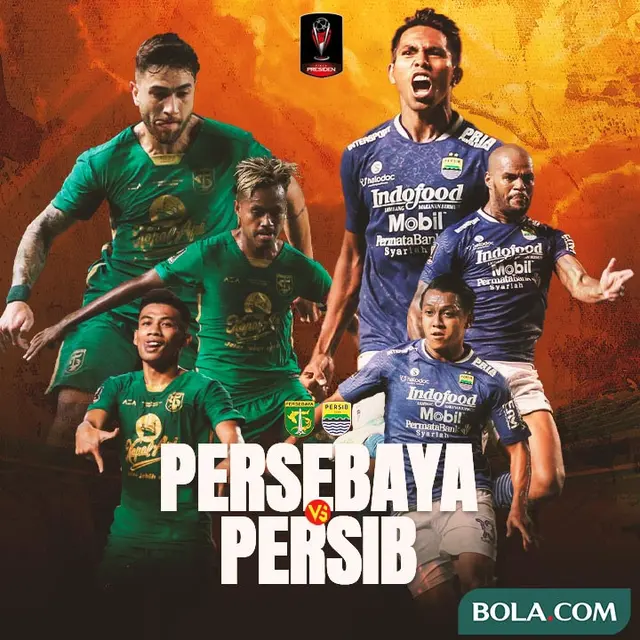 Piala Presiden 2022 - Ilustrasi Persebaya Surabaya Vs Persib Bandung