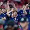 Para pemain PSG merayakan kemenangan di akhir pertandingan final Liga Champions antara Paris Saint-Germain dan Arsenal di Budapest, Hongaria, Sabtu, 30 Mei 2026. (Foto AP/Petr Josek)