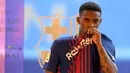 Barcelona merekrut Nelson Semedo dari Benfica dengan harga 26,2 juta poundsterling. (AFP/Lluis Gene)