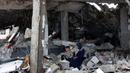 Setelah agresi Israel di Gaza dimulai pada 7 Oktober 2023, kota Beit Hanoun mengalami kehancuran total. (Omar AL-QATTAA/AFP)