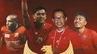 Timnas Indonesia - Ortizan Solossa, Pratama Arhan, Aji Santoso, Rizky Dwi Febrianto (Bola.com/Adreanus Titus)