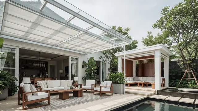Ide Teras Rumah Minimalis Modern dengan Gazebo Mini