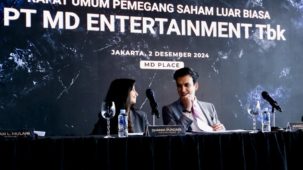 Jajaran direksi dan komisaris PT MD Entertainment Tbk (FILM). (Foto: MD Entertainment)