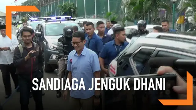 Sandiaga Uno jenguk Ahmad Dhani di Rutan Cipinang. Ia datang bersama Tim BPN Prabowo-Sandi.