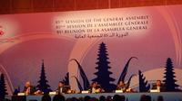 Kapolri Jenderal Tito Karnavian membeberkan perkembangan ISIS di Indonesia dalam Sidang Umum Interpol di Nusa Dua, Bali.