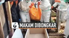Makam Trio Fauqi Firdaus dibongkar hari Senin (24/5) pagi. Almarhum Trio meninggal usai disuntik vaksin AstraZeneca. Jenazahnya akan diautopsi untuk memastikan penyebab kematiannya.