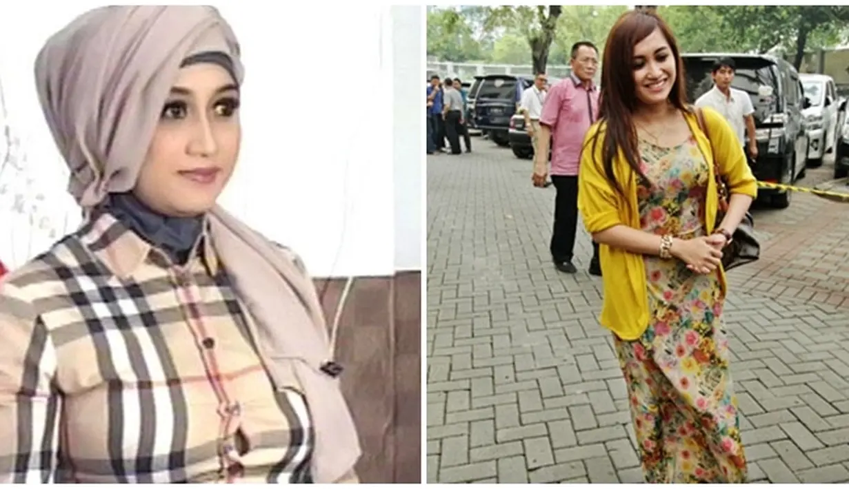 Lama tidak muncul, penyanyi dangdut Sefty Sanustika melepas hijabnya. Sefty muncul di KPK menjenguk suaminya, Ahmad Fathanah. Sefty membantah jika melepas jilbabnya dikaitan dengan pekerjaannya sebagai penyanyi dangdut. (Istimewa)