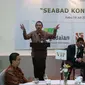 Deputi BUMN Bidang Pertambangan, Industri Strategis, dan Media (PISM), Fajar Harry Sampurno memberi keterangan saat diskusi tentang BUMN di Jakarta, Rabu (19/7). Diskusi tersebut bertema Seabad Konglomerasi BUMN. (Liputan6.com/Angga Yuniar)