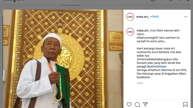 Kabar Yanto Tampan meninggal dunia. (Foto: Instagram @mata.art_)