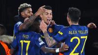Berkat hasil tersebut, Manchester United pun semakin kokoh di puncak klasemen Grup F dengan poin 10 sekaligus memastikan lolos ke babak 16 besar Liga Champions, sedangkan Villarreal tertahan di peringkat kedua dengan poin 7. (AFP/Jose Jordan)