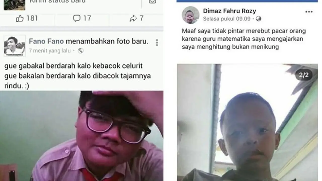 Status Facebook 6 Anak Sekolah Ini Absurd Banget, Bikin Tepuk Jidat