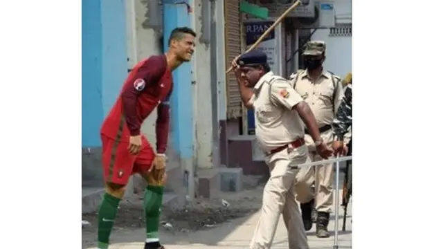 6 Editan Foto Cristiano Ronaldo Jika Jadi Petugas Keamanan Ini Kocak