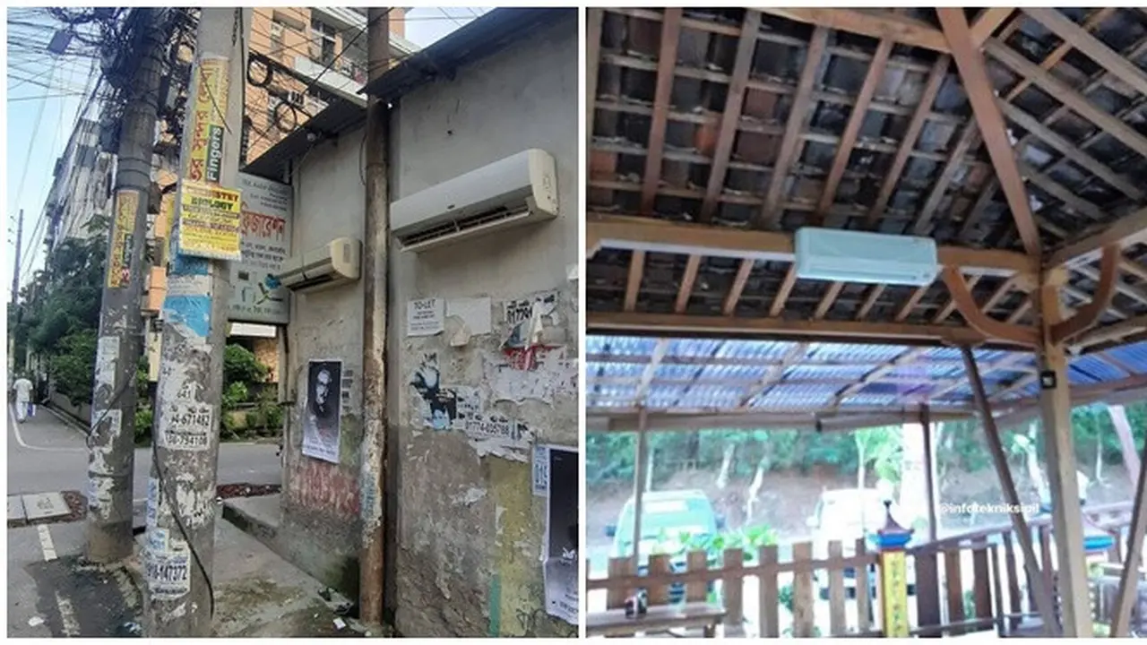 6 Pemasangan AC di Luar Ruangan Ini Nyeleneh, Jadi Enggak Punya Fungsi