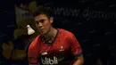 Tunggal putra Indonesia, Sgesar Rhustavito, kalah 24-22, 12-21 dan 15-21 dari tunggal putra China, Huang Yuxiang, pada kualifikasi BCA Indonesia Open 2016. (Bola.com/Vitalis Yogi Trisna)
