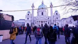 Di Wina, Austria, Pasar Natal biasanya diadakan di halaman kastil-kastil yang jumlahnya terhitung banyak. (Liputan6.com/Unoviana Kartika Setia)