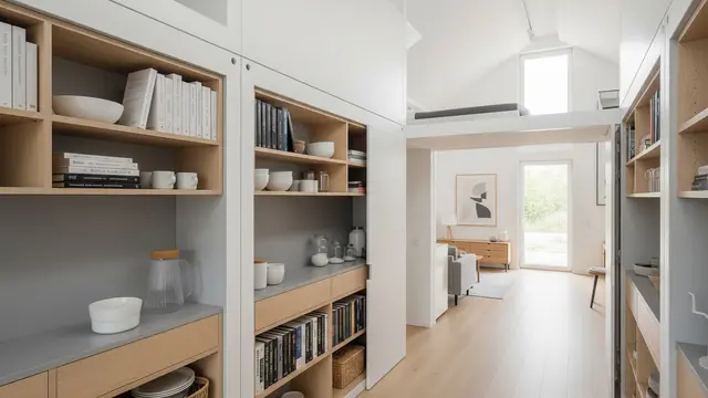 Model Rumah Mungil dengan Penyimpanan Tersembunyi