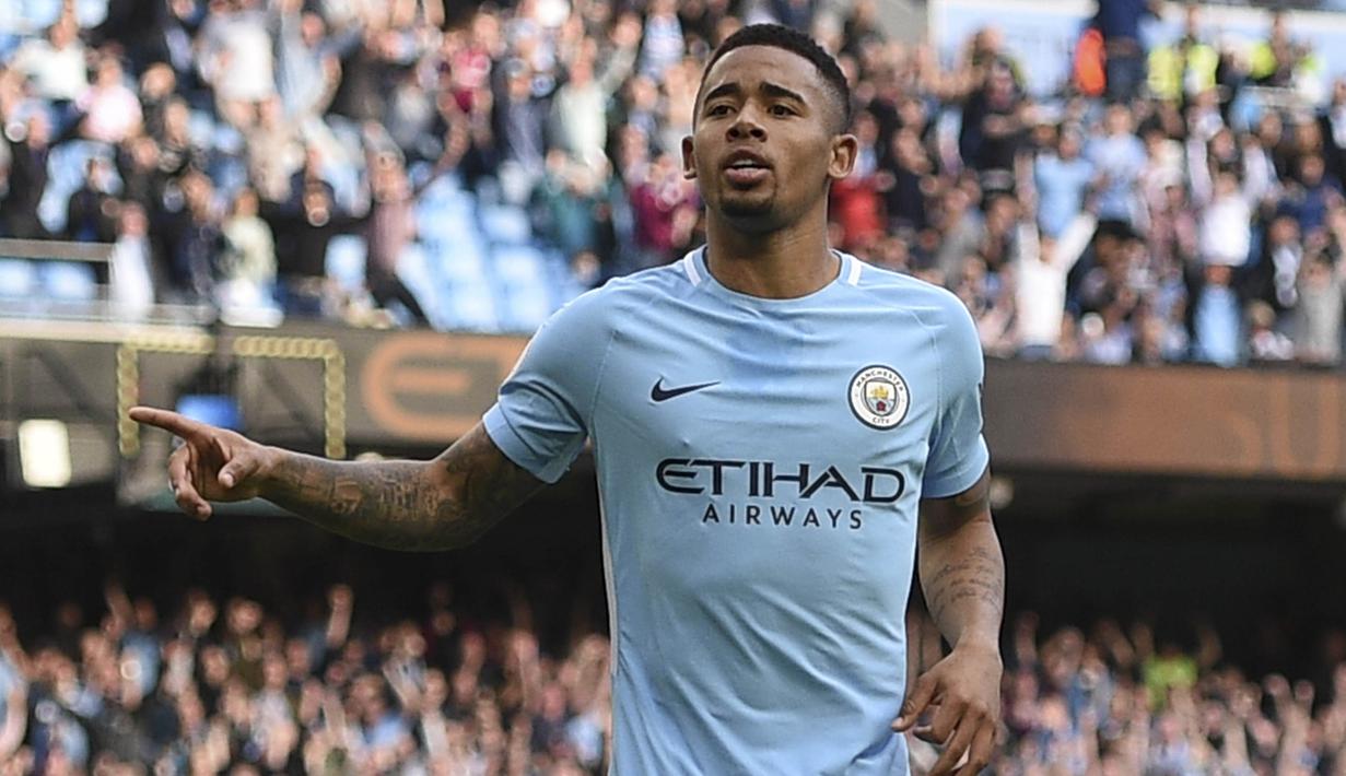 7. Gabriel Jesus (Manchester City) - 8 Gol. (AFP/Oli Scarff)