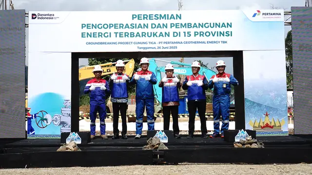 Proyek eksplorasi (green field) Pembangkit Listrik Tenaga Panas Bumi (PLTP) Gunung Tiga sebesar 55 megawatt (MW) milik PT Pertamina Geothermal Energy Tbk (PGE) (PGEO). (Foto: Pertamina Geothermal Energy)