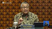Gubernur BI Perry Warjiyo dalam pengumuman Hasil RDG November 2024, Rabu (20/9/2024). (Foto: Liputan6.com/Tira Santia)