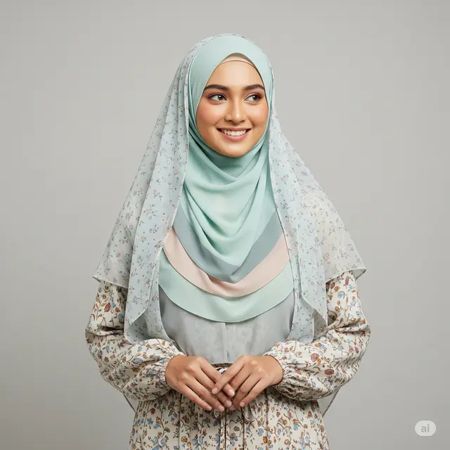 Model Hijab Layer yang Cocok Dipakai Liburan Outdoor.