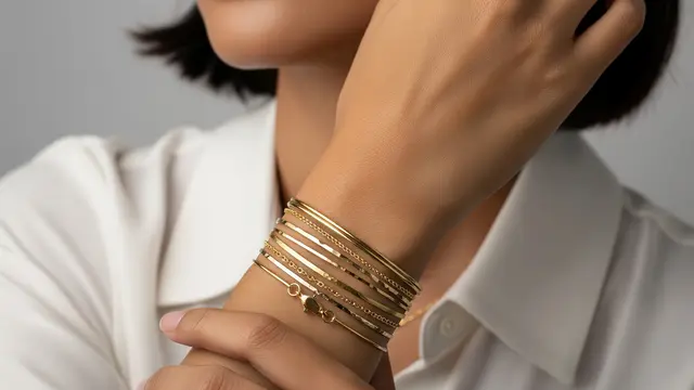 Model Gelang Emas Minimalis yang Lagi Tren 2026 Desain Gelang Tumpuk Tipis