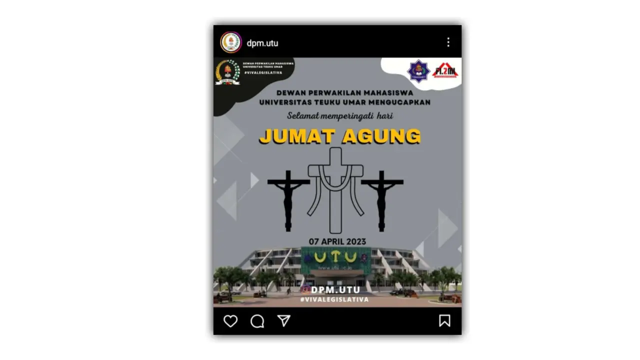 Tangkapan layar flyer yang diunggah oleh akun Instagram DPM UTU.