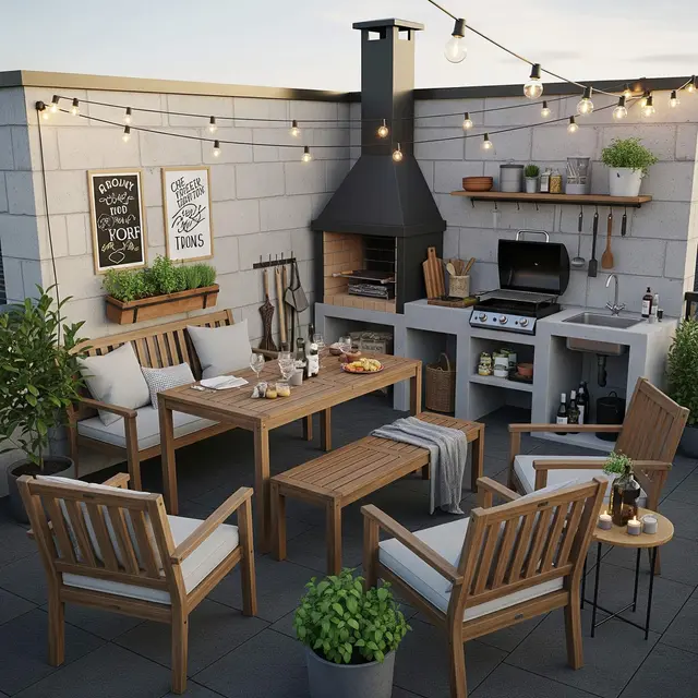 Desain Teras Rooftop Kecil Sebagai Spot Nongkrong