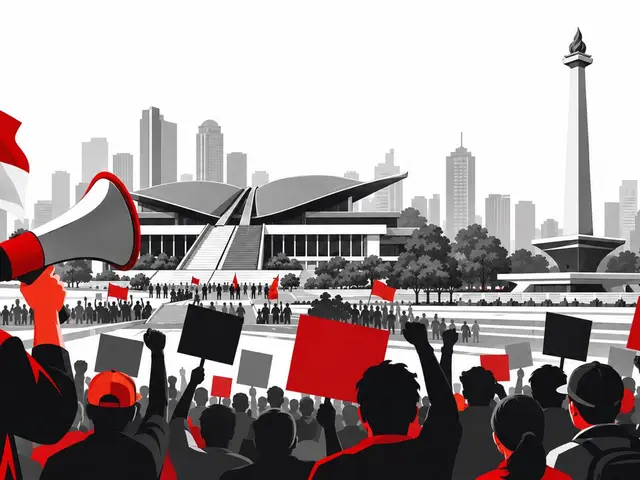 ilustrasi demo di Gedung DPR. (Liputan6.com/Djoko Poerwanto)