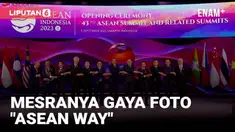 Usai Presiden Joko Widodo membuka resmi KTT ke-43 ASEAN, para pemimpin negara ASEAN diminta berfoto bersama dengan gaya "ASEAN Way."