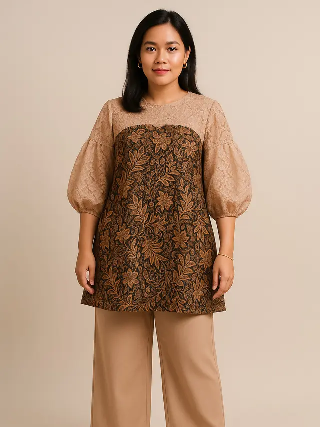 Tunik Batik Kombinasi Brokat (Foto: ChatGPT)