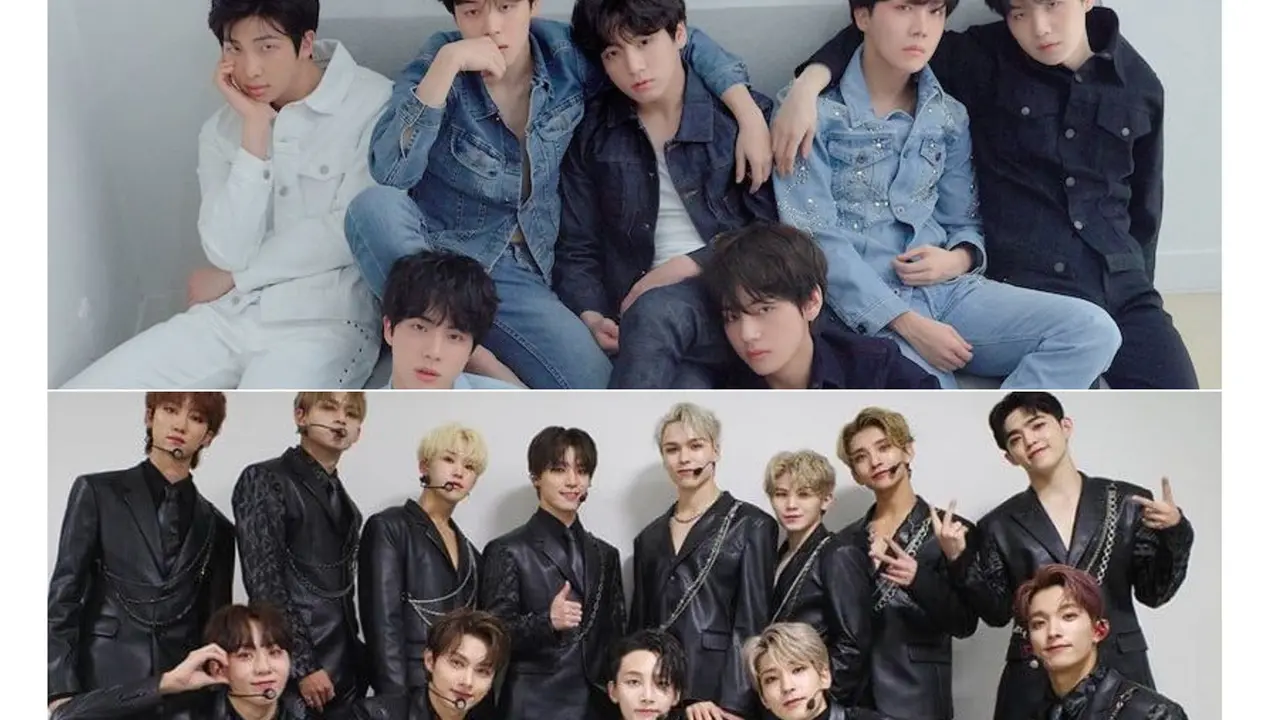 BTS dan Seventeen (Pledis/ Big Hit Entertainment via Soompi)