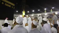 Jemaah haji saat berada di Masjidil Haram Makkah. (Liputan6.com/Muhammad Ali)