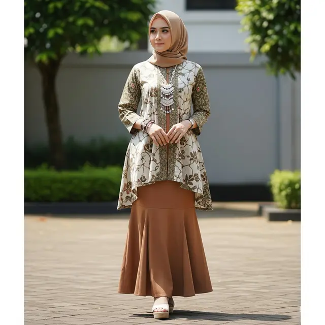 Model Batik Wanita Maxi Skirt. Foto: Gemini