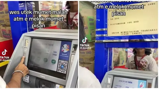 6 Momen Apes Ambil Uang di ATM Ini Bikin Elus Dada, Mood Jadi Jelek