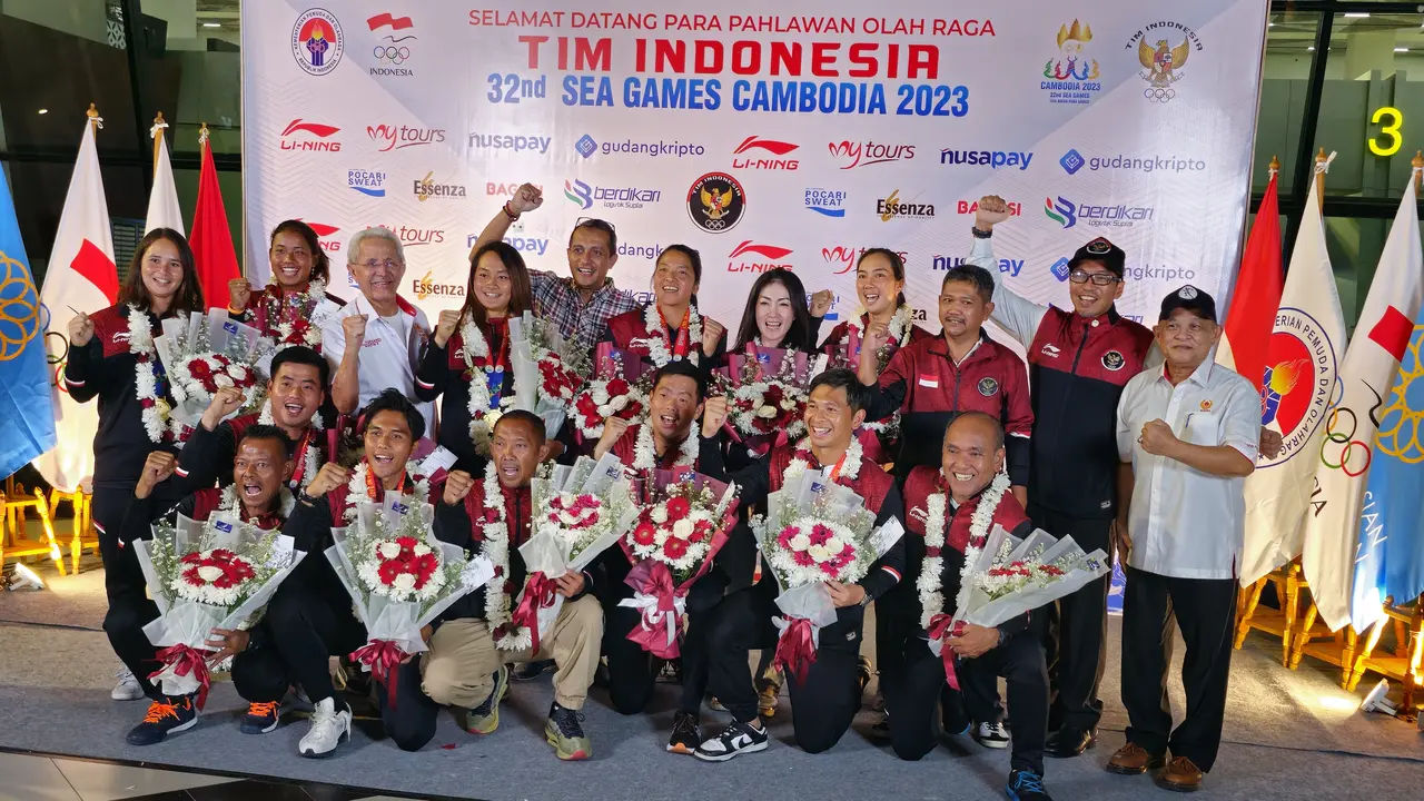 Para petenis Indonesia yang tampil di SEA Games 2023 sudah kembali ke tanah air