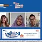 Penerima apresiasi SATU Indonesia Awards 2020 Bidang Kewirausahaan Elsa Maharani (kedua kanan), public figure Nikita Willy (kedua kiri), Founder Young On Top sekaligus Juri 12thSATU Indonesia Awards 2021 (kanan), dan host Imam Darto (kiri) pada webinar 12 th SATU Indonesia Awards 2021, Jumat (9/7).