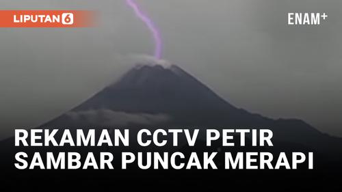 VIDEO: Ngeri! Detik-detik Petir Sambar Puncak Merapi