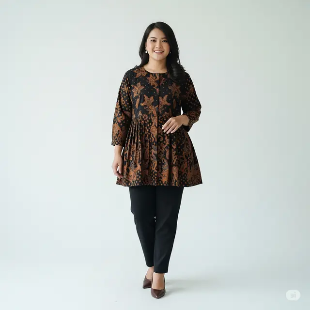 9 Model Kemeja Batik Wanita Gemuk yang Modis dan Nyaman