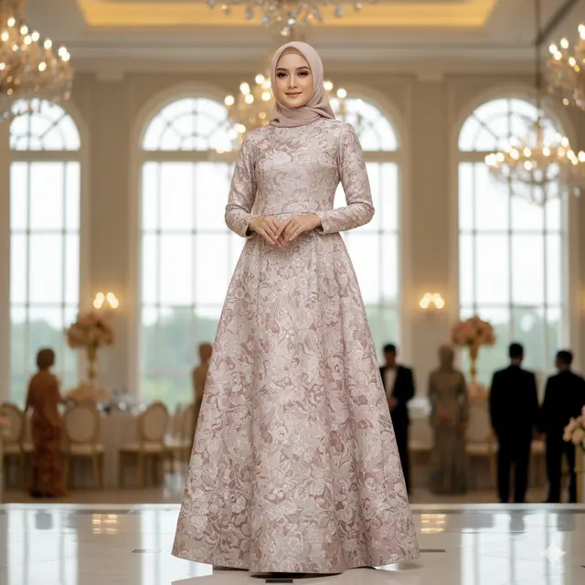 7 Model Dress Brokat Panjang, Anggun dan Elegan untuk Berbagai Acara di 2025