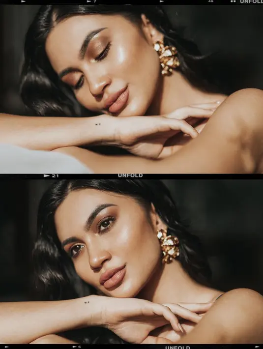 Ariel Tatum  tampil sempurna dengan style rambut Hollywood Curls yang dipadukan dengan aksesoris berupa anting emas yang cukup besar untuk menambah kesan glamor. (Instagram/arieltatum)