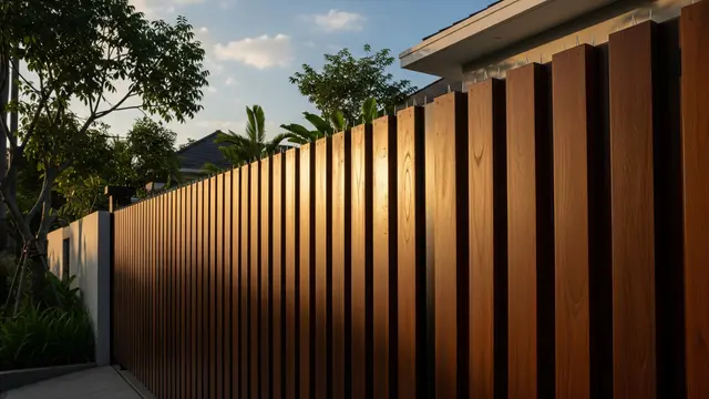 Pagar Panel Kayu Vertikal Rapat