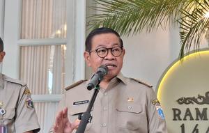 Gubernur DKI Jakarta Pramono Anung di Balai Kota DKI Jakarta, Senin (9/3/2026). (Liputan6.com/Winda Nelfira)