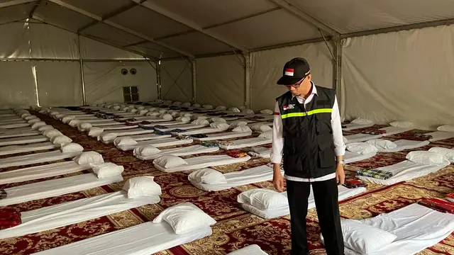 Hampir 90 persen tenda untuk jemaah haji Indonesia di Arafah sudah terpasang. (FOTO: MCH PPIH ARAB SAUDI 2023)