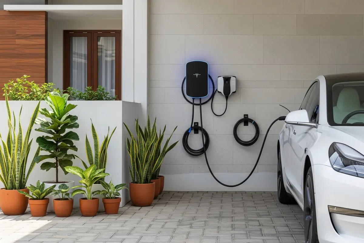 Cara Menata Area Charger Mobil Listrik agar Tetap Estetik dan Rapi/AI Generated