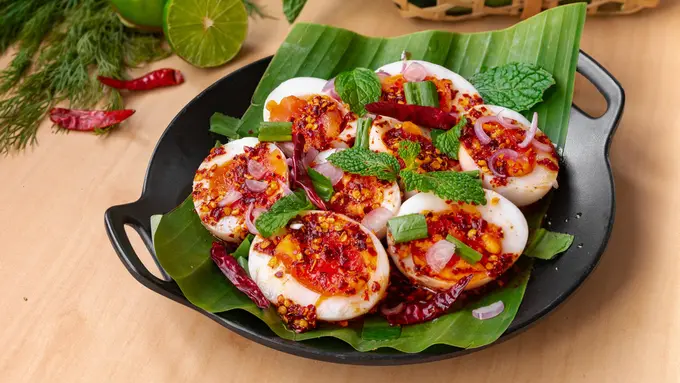 telur rebus sambal